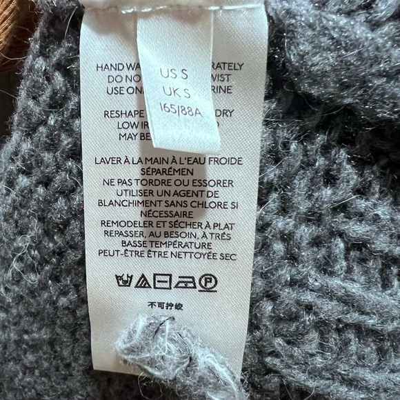 Anthropologie Perri Ombre Mock Neck Tunic Sweater, Gray, Size Small EUC Wool - Picture 3 of 11